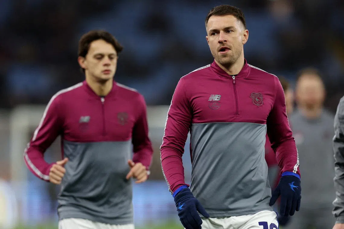 FILE PHOTO: Soccer Football - FA Cup - Fifth Round - Aston Villa v Cardiff City - Villa Park, Birmingham, Britain - February 28, 2025 Cardiff City's Aaron Ramsey during the warm up before the match REUTERS/Chris Radburn/File Photo