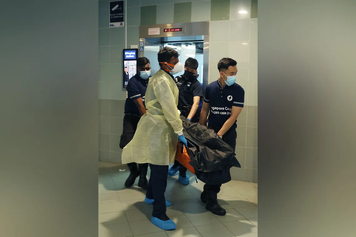 The bodies were discovered at 1.35pm on Oct 6 in a flat on the eighth floor of Block 324D Sengkang East Way.
