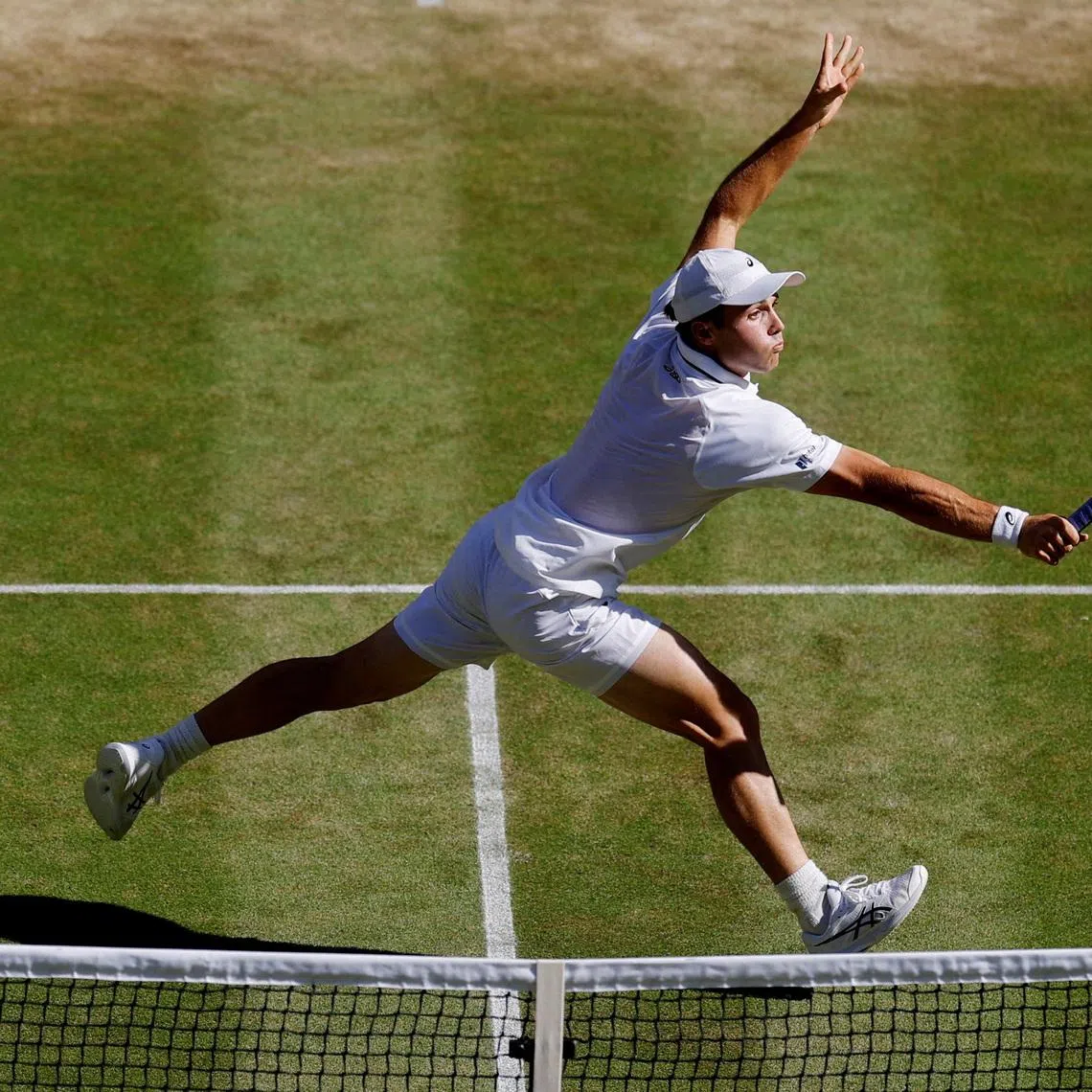 Tennis - Wimbledon - All England Lawn Tennis and Croquet Club, London, Britain - July 6, 2026 Britain's Arthur Fery in action during his fourth round match against Bulgaria's Grigor Dimitrov REUTERS/Andrew Couldridge