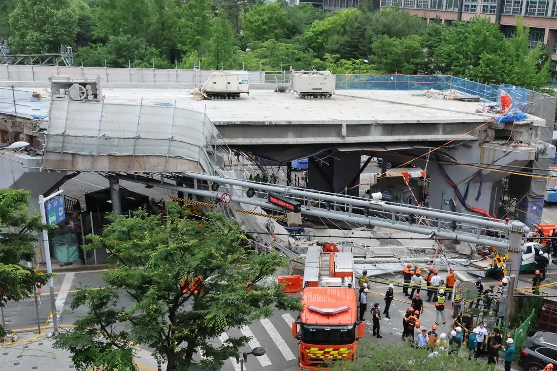 South Korea overpass collapse kills 3 people during safety inspection