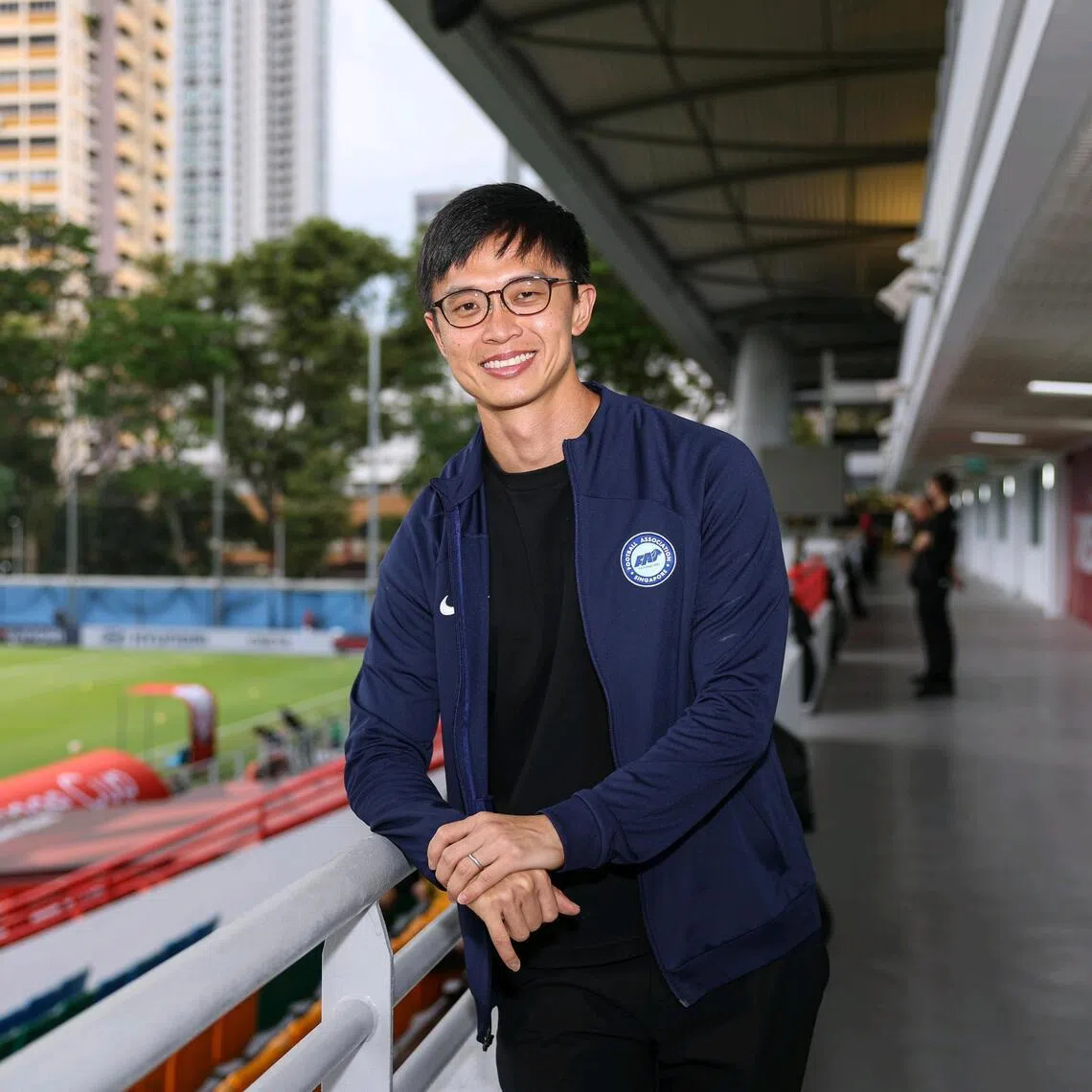 Profile of Singapore national football team coach Gavin Lee, 35, at Jalan Besar Stadium on Jan 28, 2026. ST PHOTO: BRIAN TEO