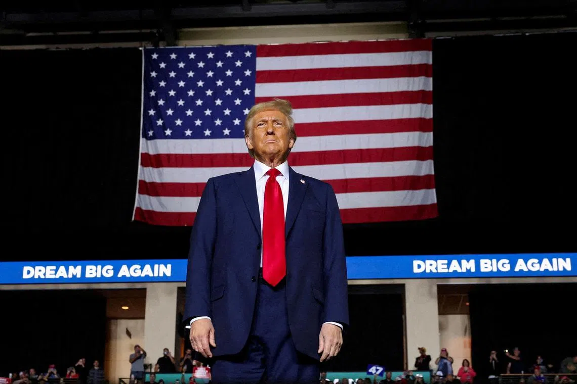 FILE PHOTO: President-elect Donald Trump attends a campaign event, in Allentown, Pennsylvania, U.S., October 29, 2024. REUTERS/Brendan McDermid/File Photo