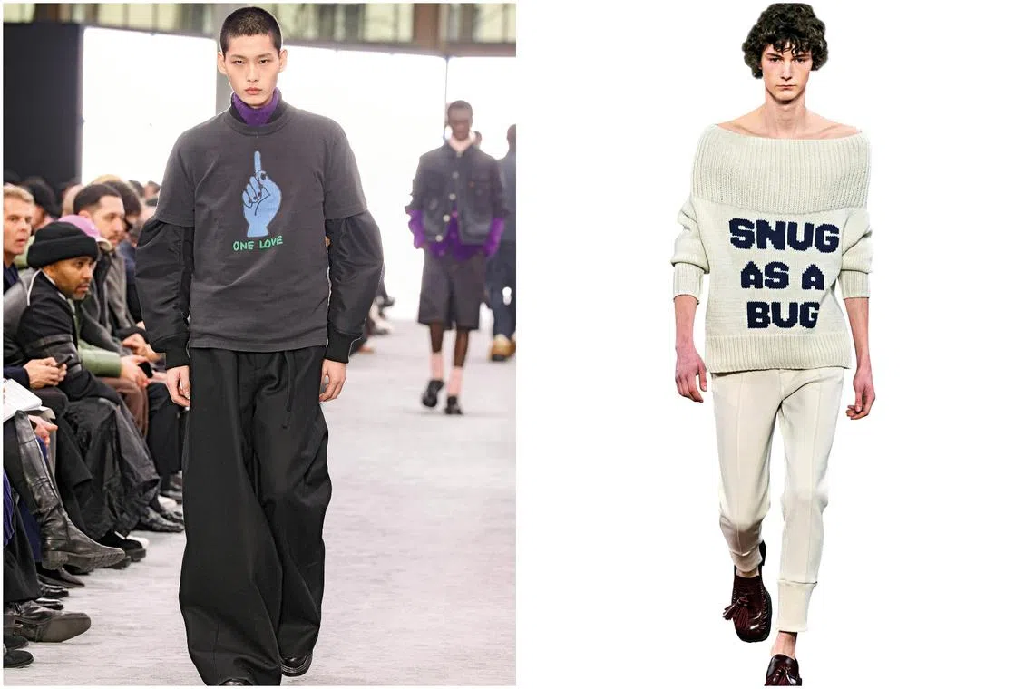 Sacai's Fall/Winter 2024 collection (left) and SS Daley's Fall/Winter 2024 collection.