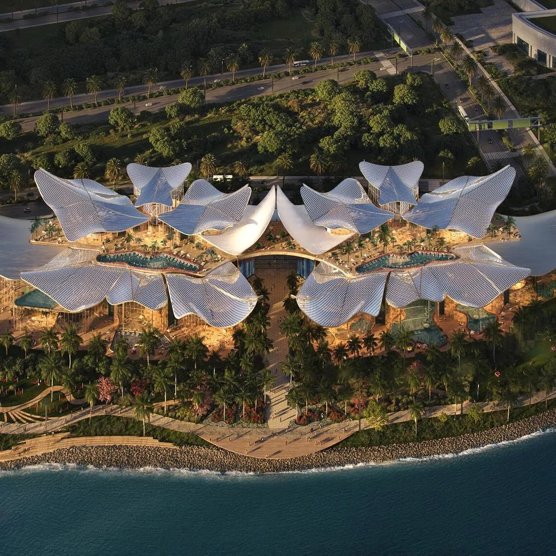 Image render of Therme Singapore, the new wellness facility at the Marina South Coastal site.

