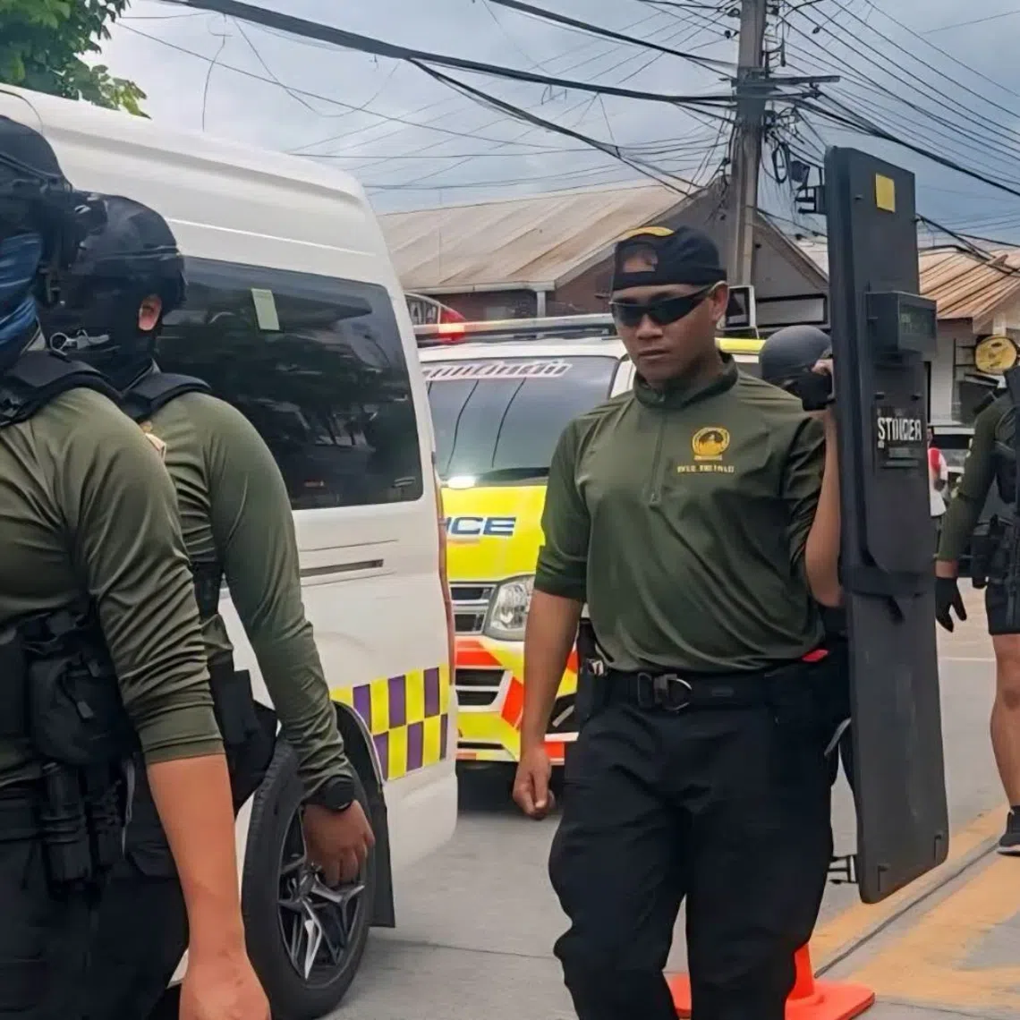 Images circulated on social media showed Setthawut dressed in plain clothes and shorts but carrying full tactical equipment as he entered the school with other officers during the Aug 7 operation.