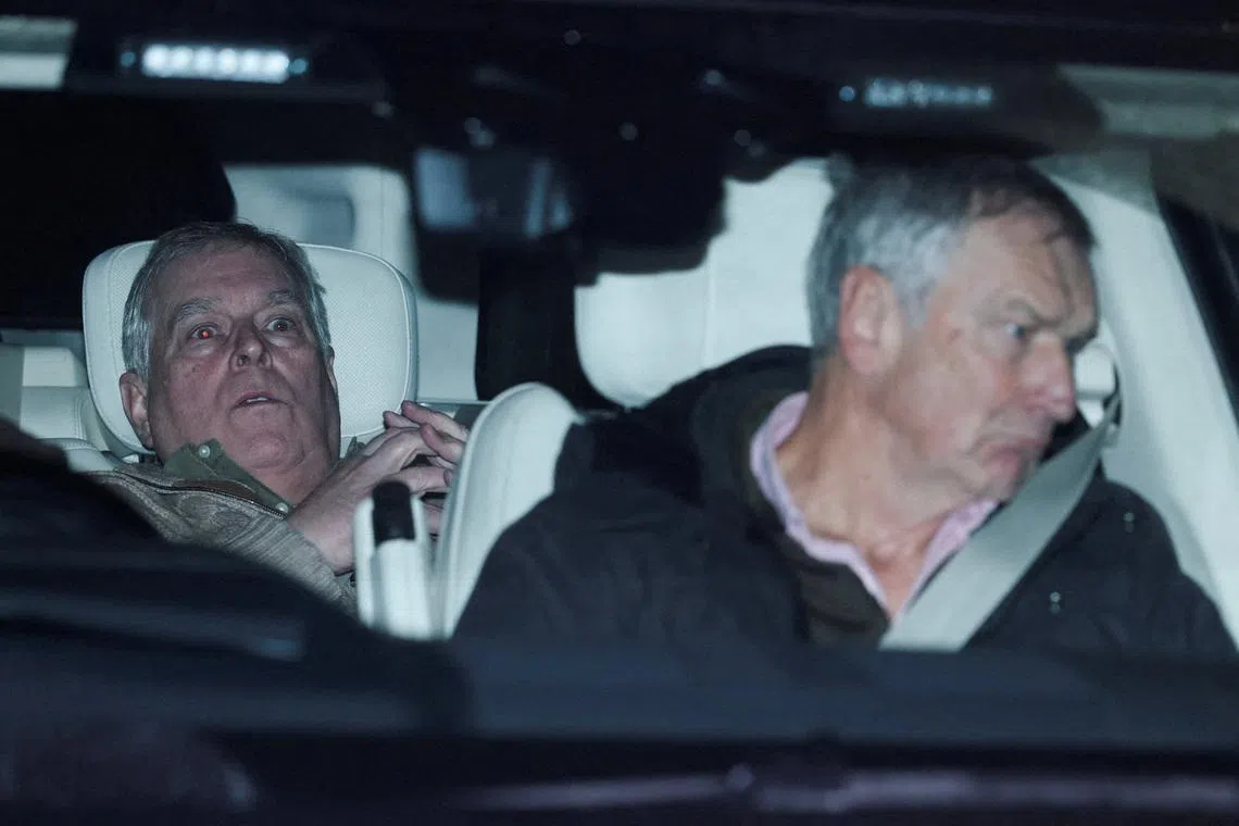 Previous reports indicate that Mr Andrew Mountbatten-Windsor (left) may have shared confidential government documents with convicted sex offender Jeffrey Epstein.