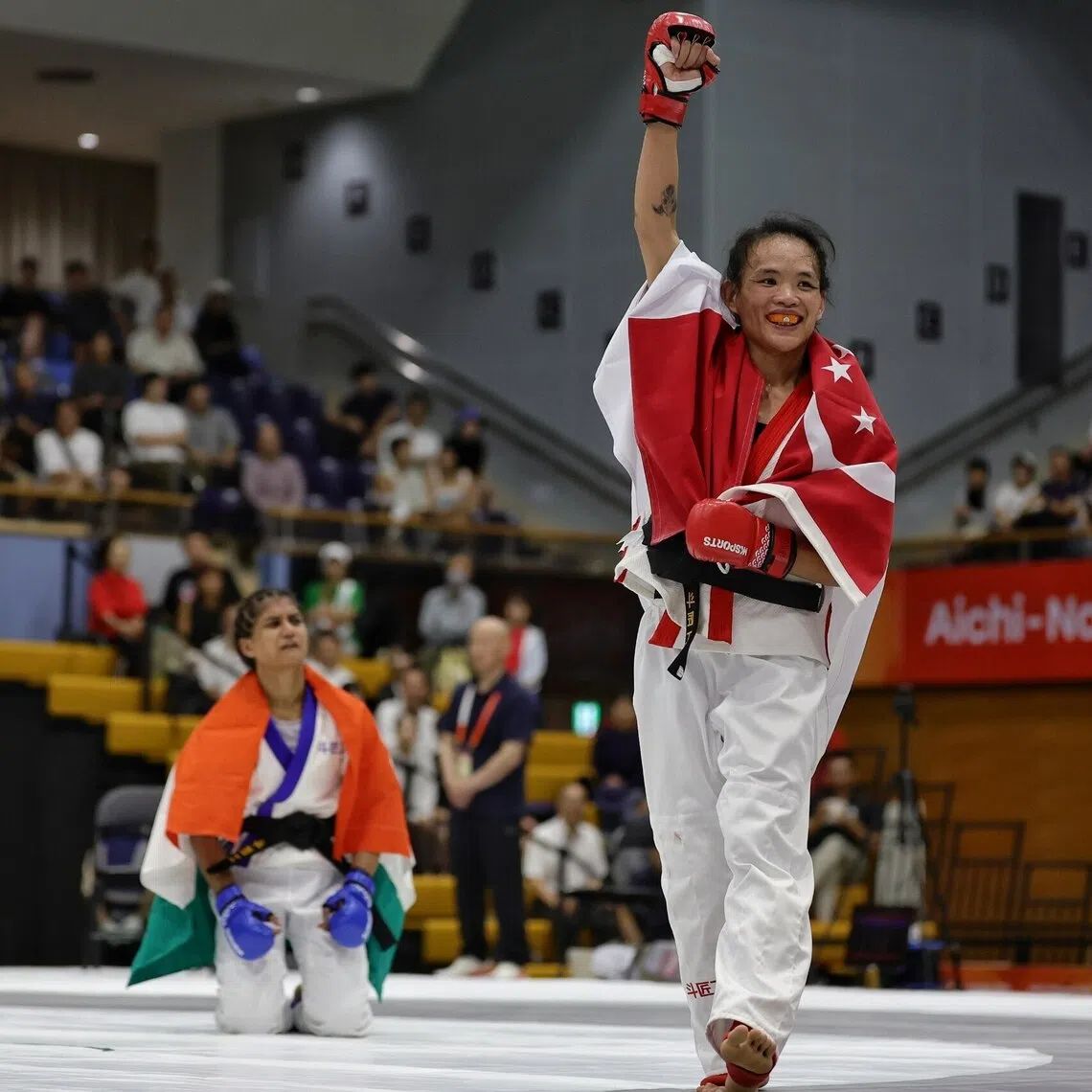 Tiffany Teo defeated India’s Suchika Tariyal in the women’s traditional 60kg semi-final on Sept 21.