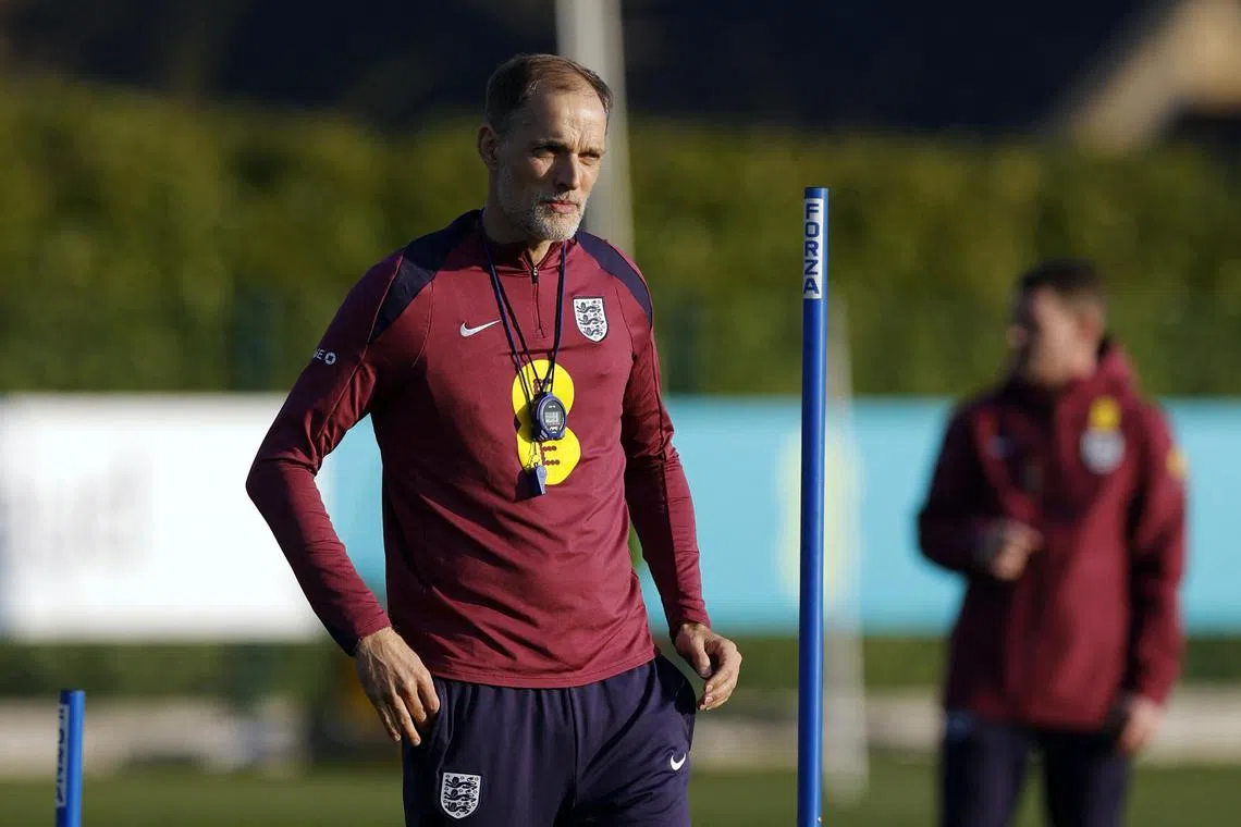 England manager Thomas Tuchel during England training on March 20.