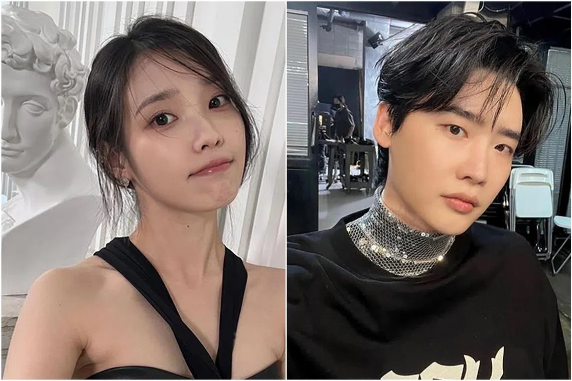 The agencies of South Korean singer-actress IU (left) and actor Lee Jong-suk confirmed they are in a relationship.