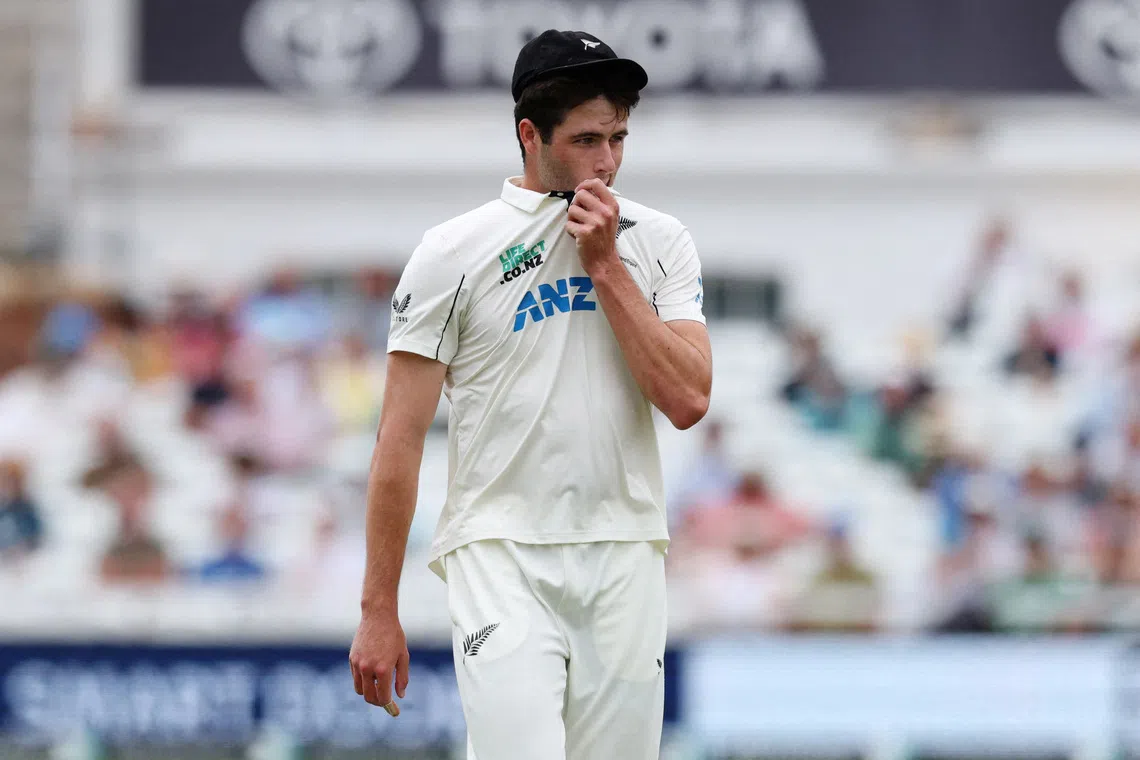 FILE PHOTO: Cricket - England v New Zealand - Third Test - Trent Bridge Cricket Ground, Nottingham, Britain - June 29, 2026 New Zealand's Will O'Rourke walks off the field after sustaining an injury Action Images via Reuters/Andrew Boyers/File Photo