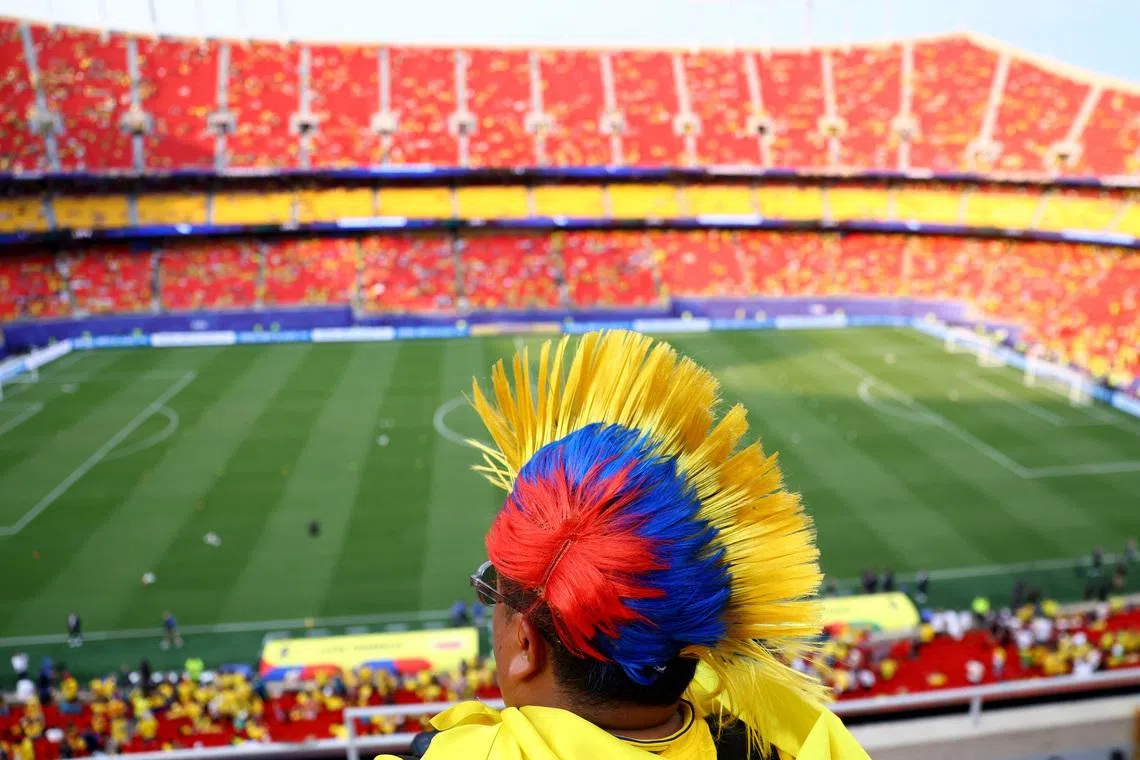 Soccer Football - FIFA World Cup 2026 - Round of 32 - Colombia v Ghana - Kansas City Stadium, Kansas City, Missouri, U.S. - July 3, 2026 A Colombia inside the stadium before the match REUTERS/Claudia Greco