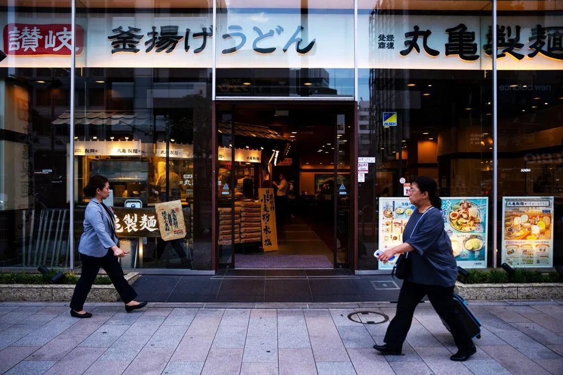 A Marugame Seimen restaurant in Tokyo, Japan, on Monday, July 27, 2026. Takaya Awata, founder and chief executive officer of Toridoll Holdings Corp., wants the company, with almost ¥280 billion ($1.8 billion) in annual revenue, to join the trillion-yen ranks of the world’s largest fast-food chains, primarily by growing its flagship Marugame Udon brand. Photographer: Louise Delmotte/Bloomberg