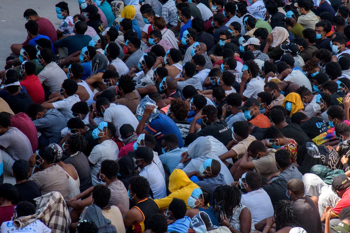 Victims of scam centers who were tricked or trafficked into working in Myanmar after a multinational crackdown on the compounds run by criminal gangs on Feb 26.