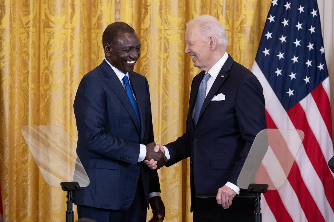 Kenyan President William Ruto and US President Joe Biden at the White House on May 23. Kenya just became the US' 19th so-called “major non-Nato ally”.