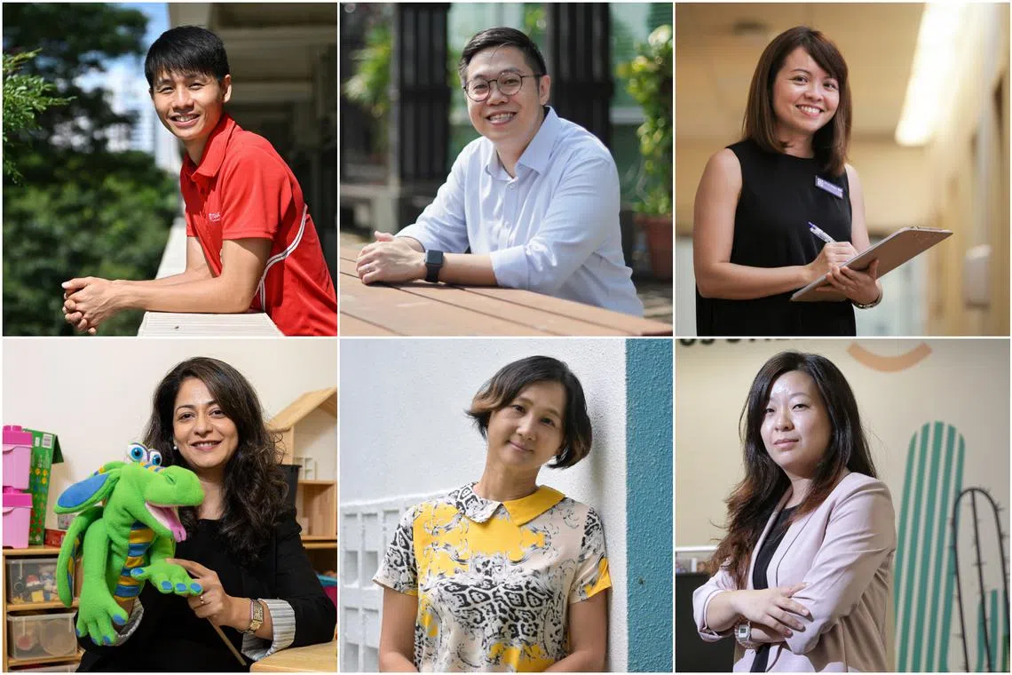 (Clockwise from top left) Mr Daniel Wong, Mr Cyrus Chng, Dr Ho Yiling, Ms Georgina Tay, Ms Yoko Choi and Dr Vinita Sajan Tahilramani.