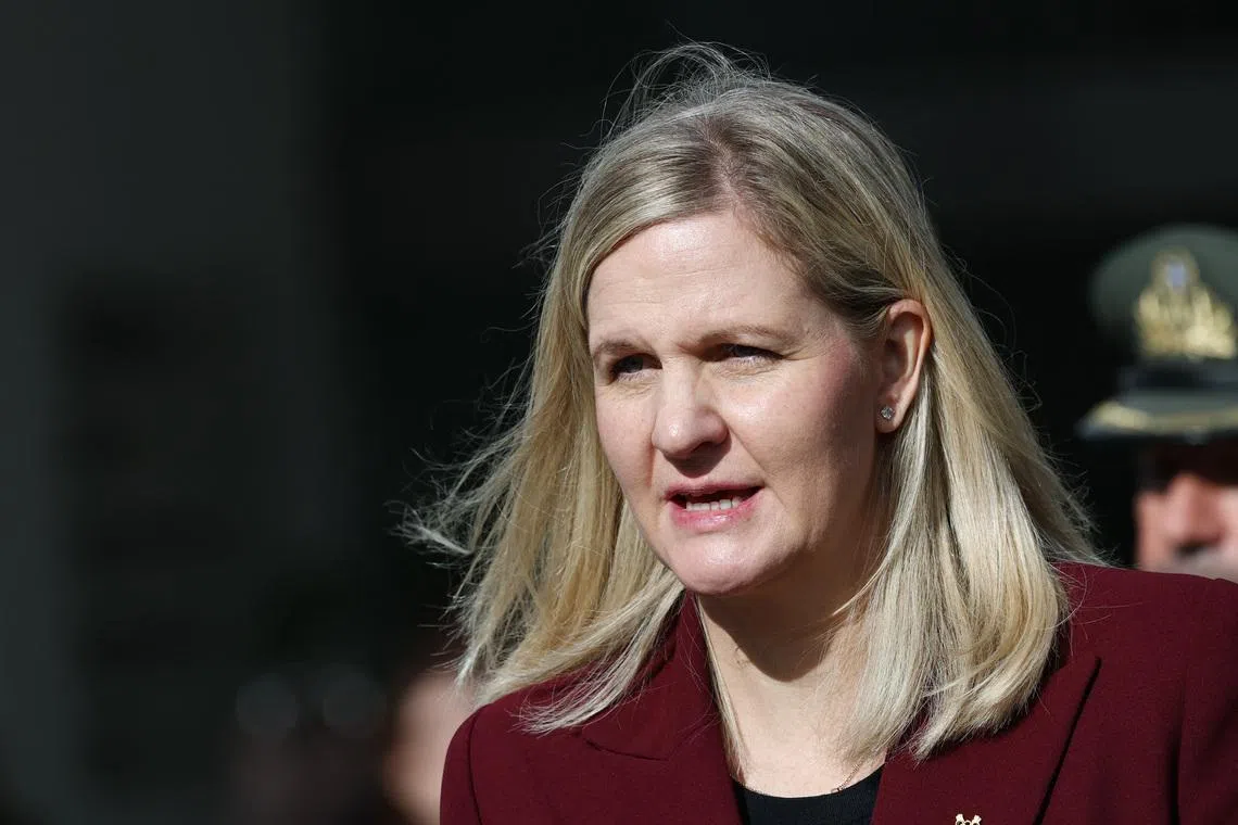 Olympics - 2026 Milano-Cortina Winter Olympics - 2026 Milano-Cortina Winter Olympics Flame Lighting Ceremony - Ancient Olympia, Greece - November 26, 2025 International Olympic Committee (IOC) president Kirsty Coventry after the ceremony REUTERS/Stephane Mahe