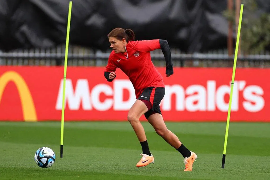 Soccer Football - FIFA Women's World Cup Australia and New Zealand 2023 - Group B - Canada Training - Western Australian State Football Centre, Perth, Australia - July 25, 2023 Canada's Christine Sinclair during training REUTERS/Luisa Gonzalez/File Photo