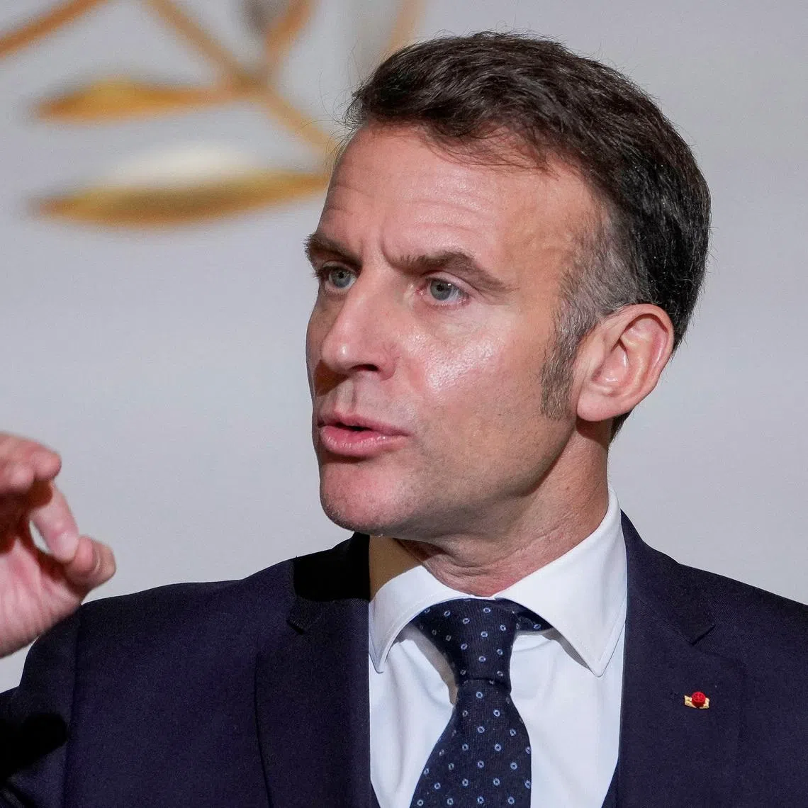 France's President Emmanuel Macron delivers a speech to French ambassadors at the Elysee Palace in Paris, France January 8, 2026.      Michel Euler/Pool via REUTERS