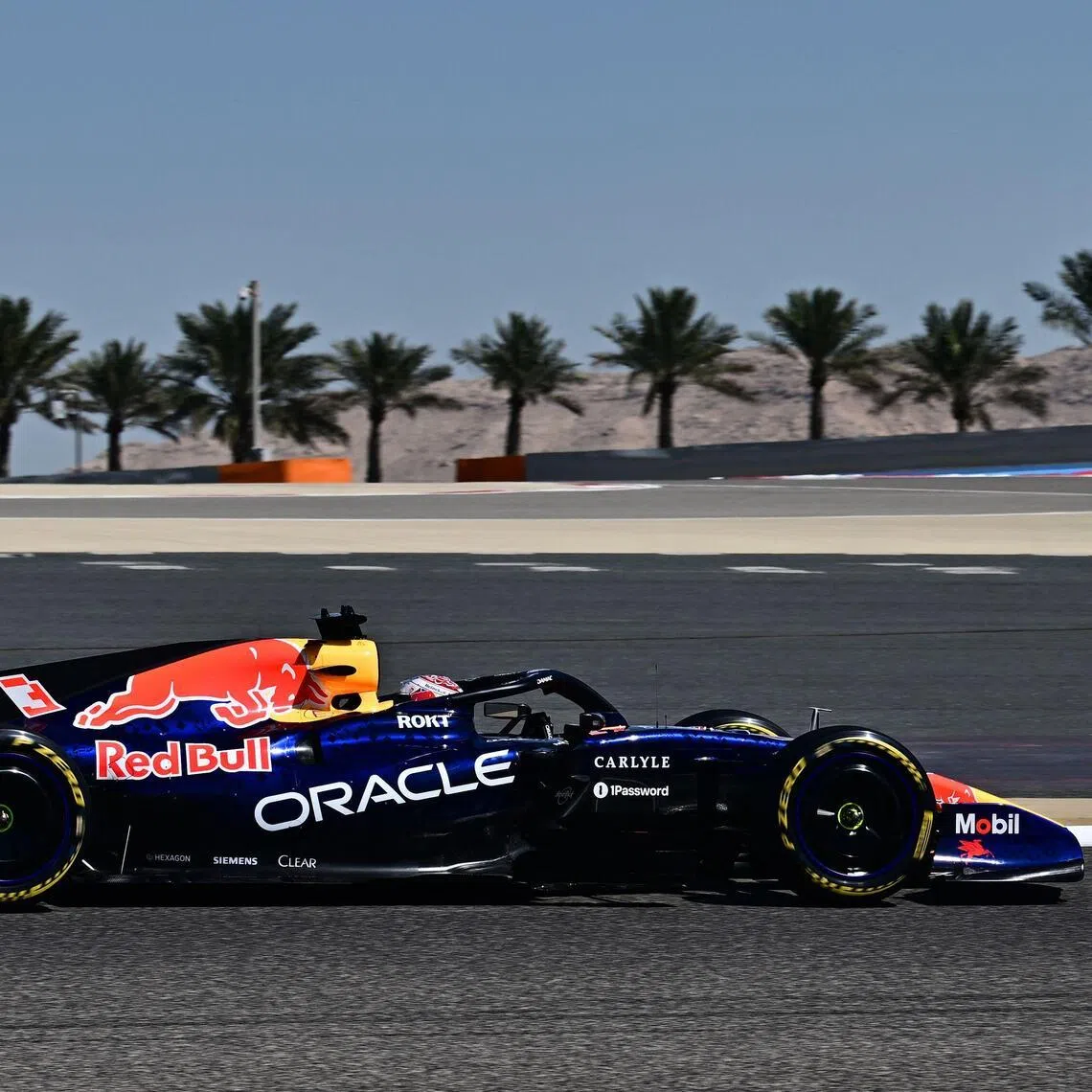 Red Bull's Max Verstappen drives on the second day of pre-season testing at the Bahrain International Circuit in Sakhir.