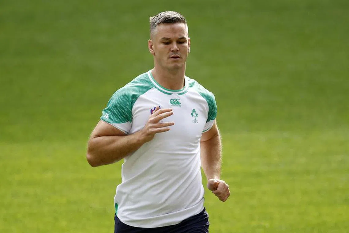 Rugby Union - Rugby World Cup 2023 - Ireland Training - Matmut Atlantique, Bordeaux, France - September 8, 2023 Ireland's Johnny Sexton during training REUTERS/Stephane Mahe