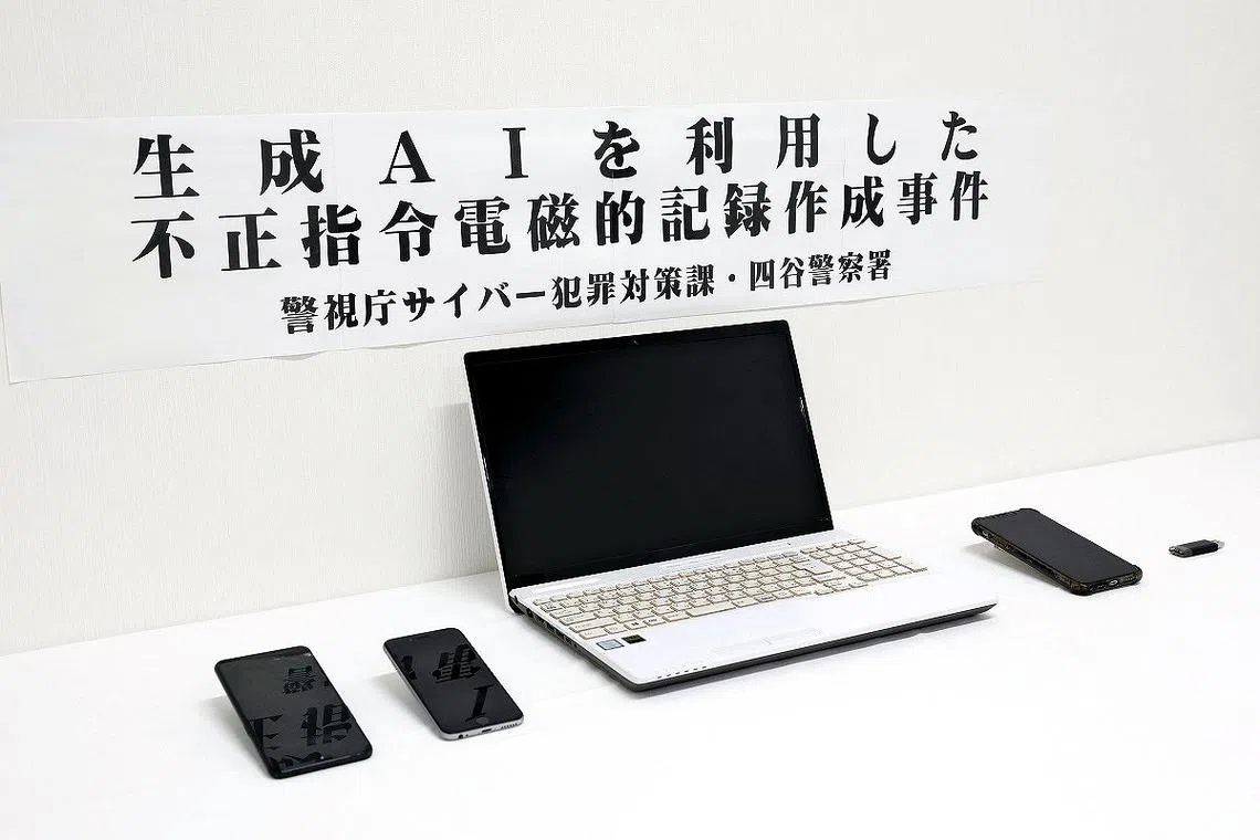 Ryuki Hayashi’s computer and smartphones that were used to crate a computer virus are shown after they were confiscated by police.