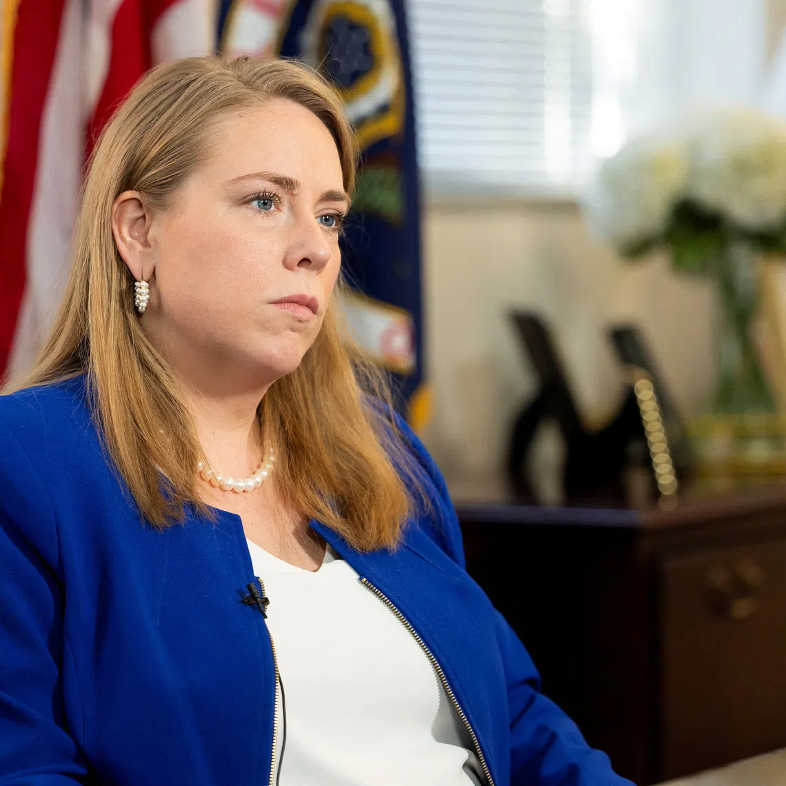U.S. Equal Employment Opportunity Commission Chair Andrea Lucas sits for an interview to discuss the EEOC's initiatives for 2026 in Washington, D.C.,U.S., December 18, 2025. REUTERS/Kevin Mohatt