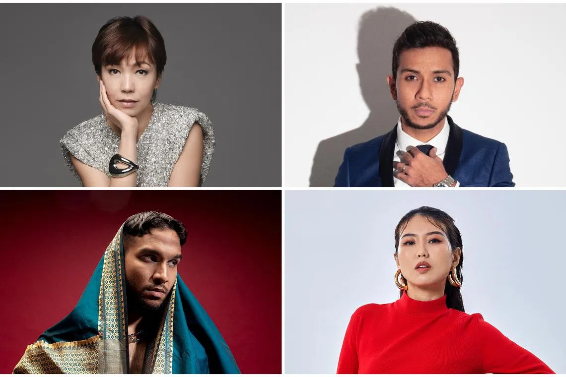 (Clockwise from top left) Singer Kit Chan, first Singapore Idol winner Taufik Batisah, singer Tay Kewei and rapper Yung Raja will be some of the acts at the concert.