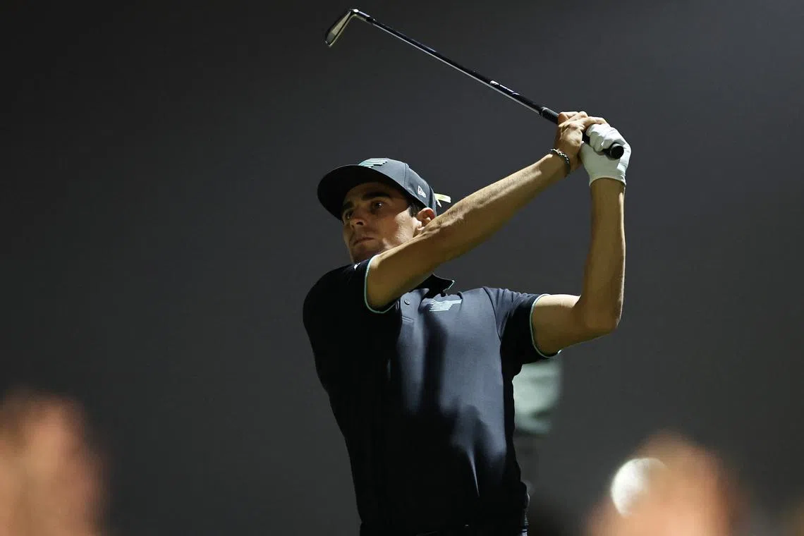 FILE PHOTO: Golf - LIV Golf - Riyadh - Riyadh Golf Club, Riyadh, Saudi Arabia - February 6, 2025 Torque GC's Joaquin Niemann in action during the first round REUTERS/Hamad I Mohammed/File Photo