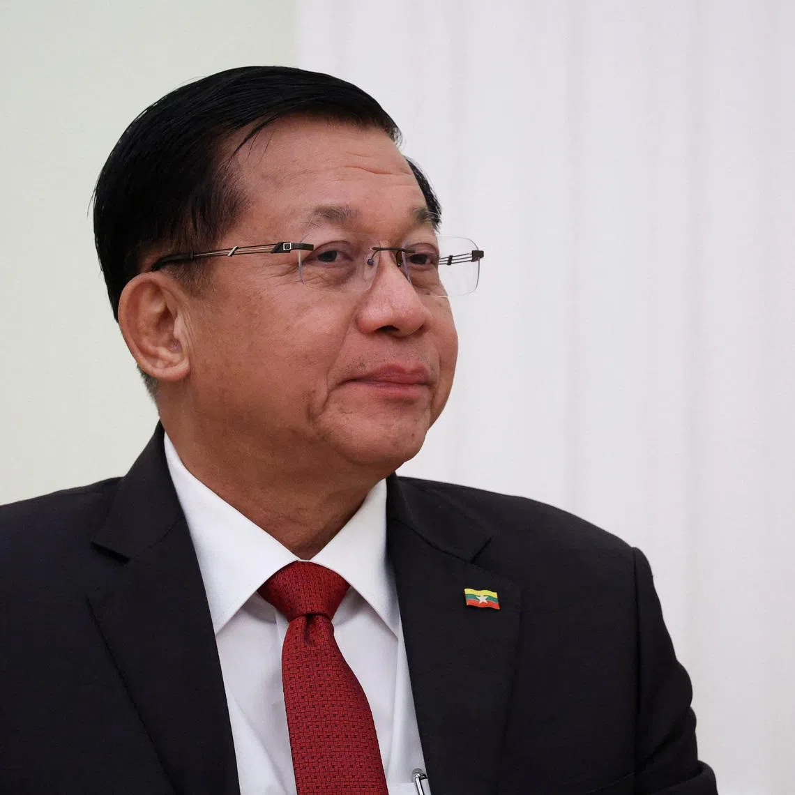 Myanmar's military chief Min Aung Hlaing attends a meeting with Russia's President Vladimir Putin at the Kremlin in Moscow, Russia, September 25, 2025. REUTERS/Ramil Sitdikov/Pool