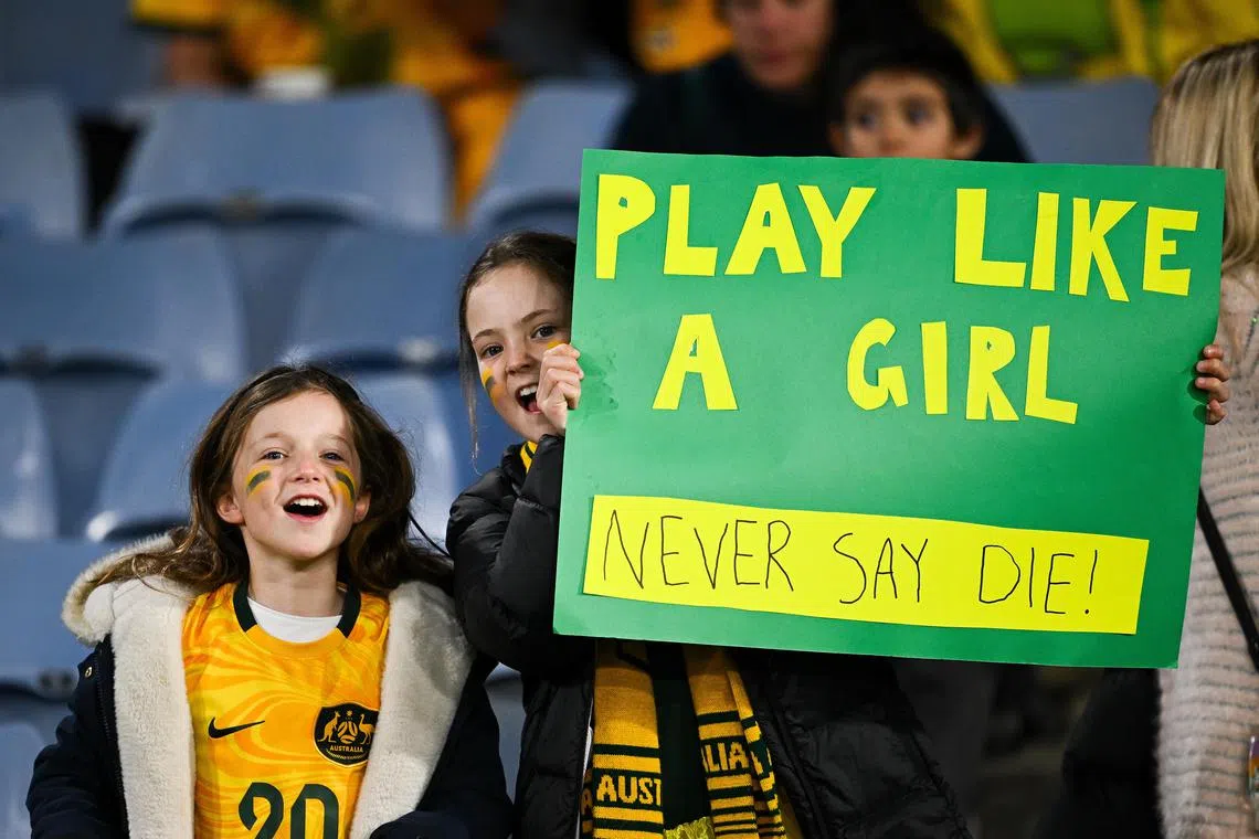 Australia fans turned out in force to cheer on the home favourites during the semi-final clash against England at the Women's World Cup. 