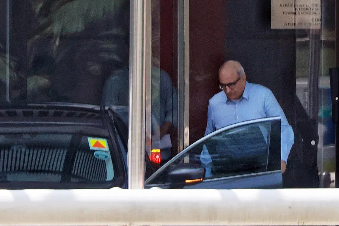Transport Minister S. Iswaran leaving the Corrupt Practices Investigation Bureau on July 21.
