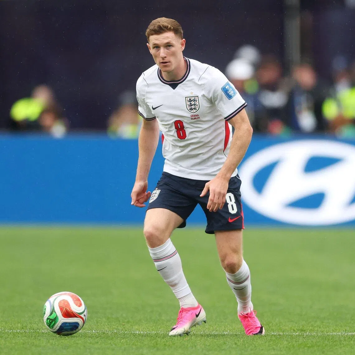 Elliot Anderson on the ball during England’s 0-0 World Cup draw with Ghana at Gillette Stadium near Boston on June 23.