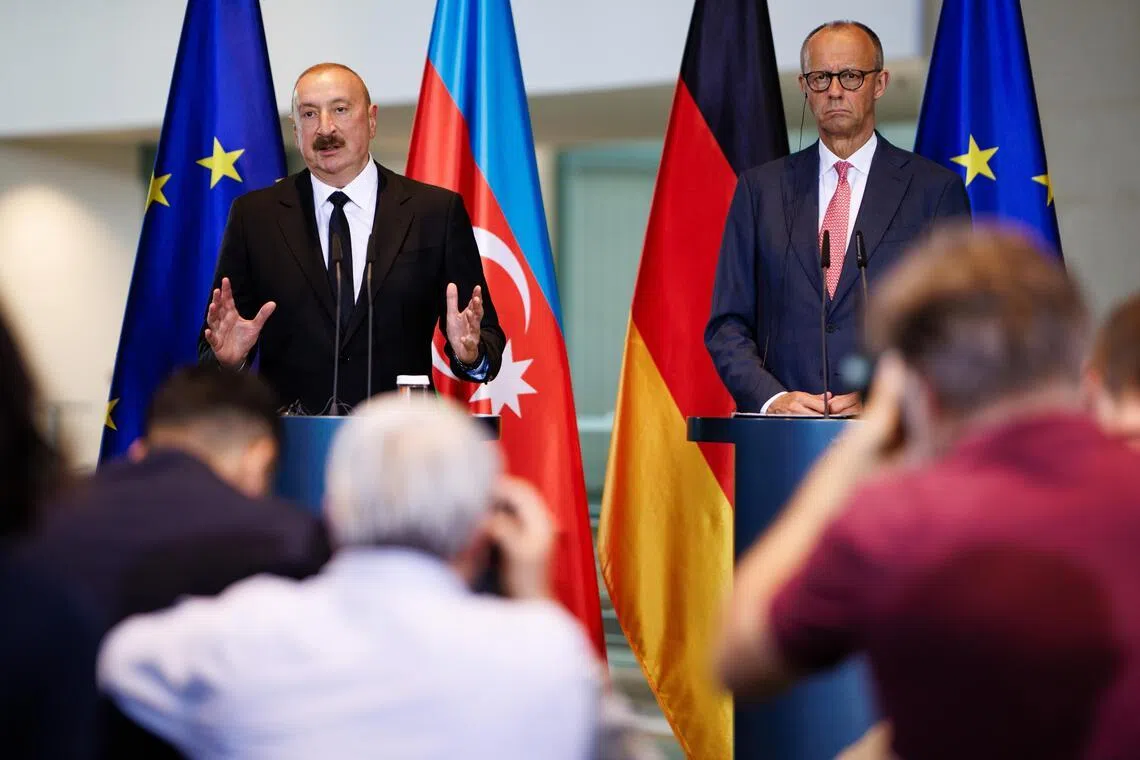 Territory ‘used without our knowledge’: Azerbaijan president confirms Germany-Russia talks in Baku