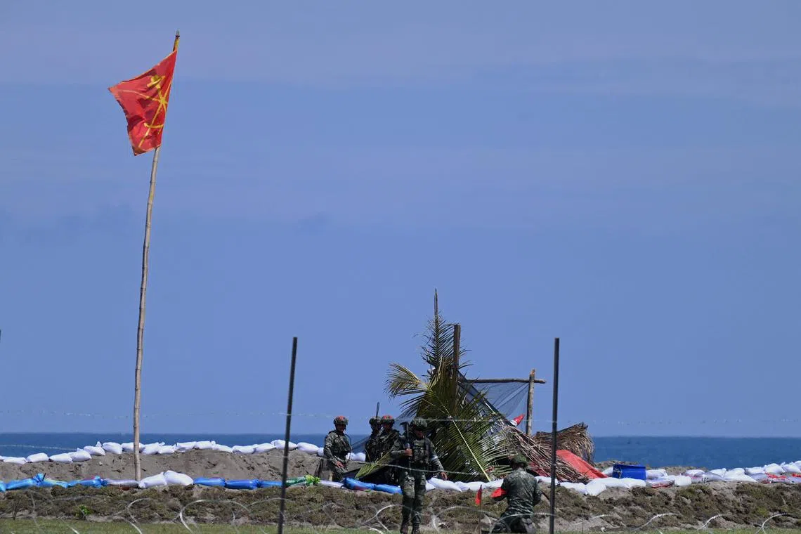 Soldiers participate in a combat exercise in Tarampitao Airfield in Rizal, Palawan on Aug 21, 2023, as a part of the Indo-Pacific Endeavor 2023 .