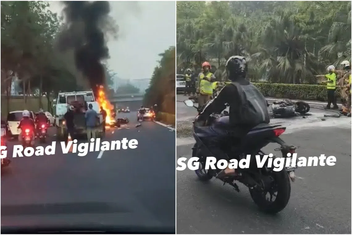 SCDF said that members of the public extinguished the blaze using fire extinguishers before its arrival.