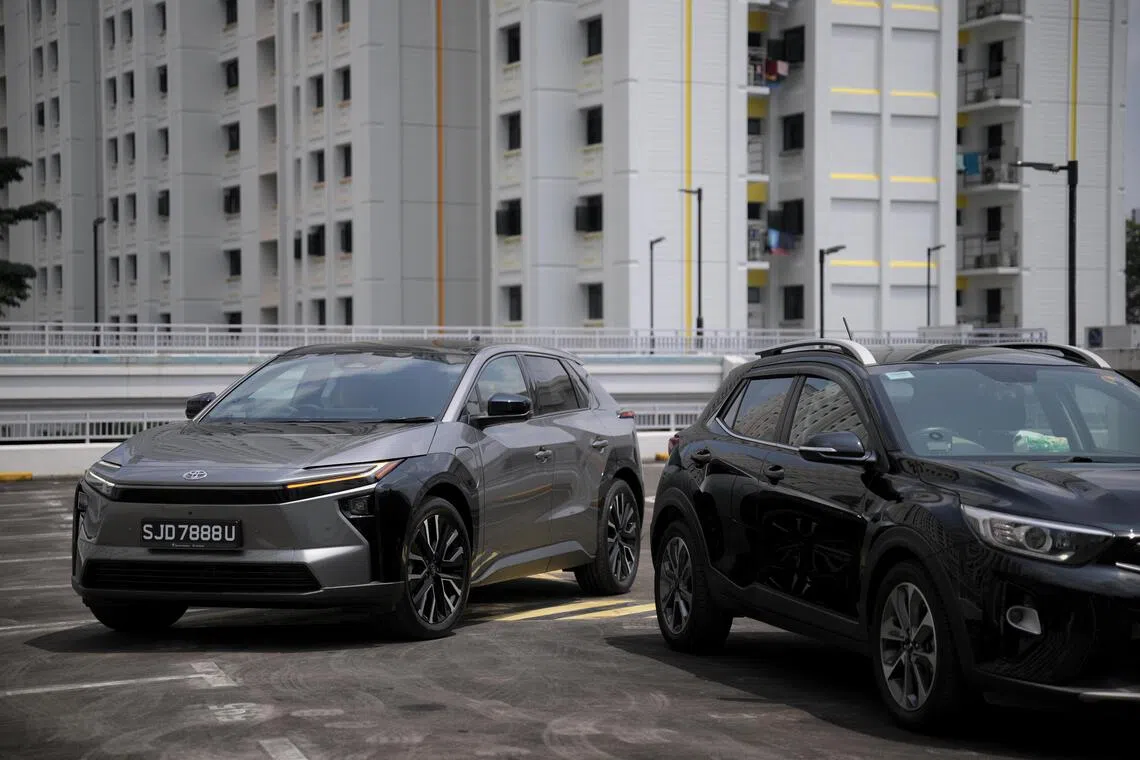 Quite quick: The Toyota bZ4X completes the parallel parking test in 50 seconds.