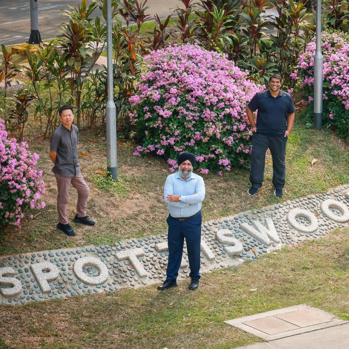 (From left) IPS senior research fellow Justin Lee; Spottiswoode Park resident Jagwinder Singh, IPS research fellow Nicholas Thomas, and resident Roy Fung, pictured on Sept 4.