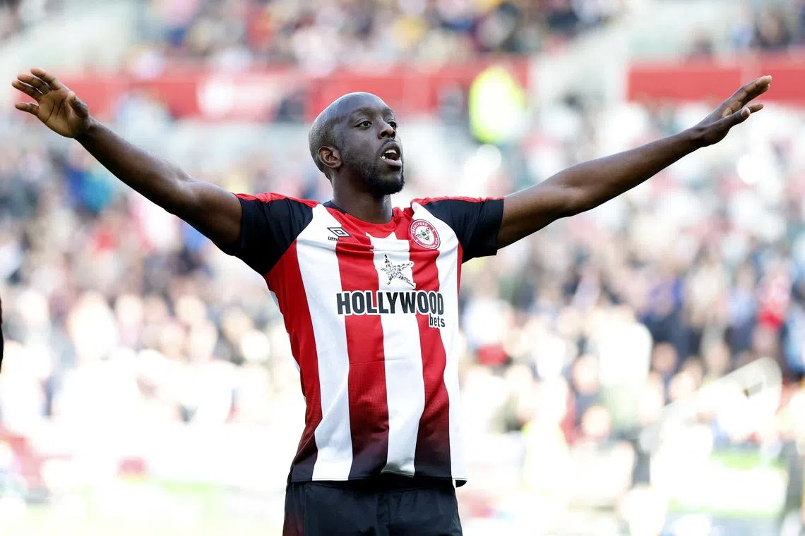 FILE PHOTO: Soccer Football - Premier League - Brentford v Brighton & Hove Albion - GTech Community Stadium, London, Britain - April 19, 2025 Brentford's Yoane Wissa celebrates scoring their third goal Action Images via Reuters/Peter Cziborra/File Photo