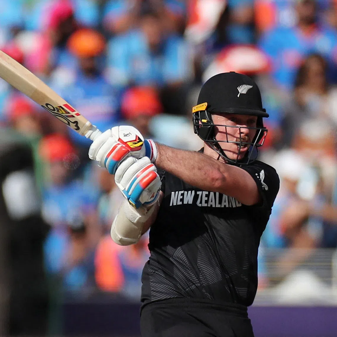 Cricket - ICC Men's Champions Trophy - Final - India v New Zealand - Dubai International Stadium, Dubai, United Arab Emirates - March 9, 2025 New Zealand's Michael Bracewell in action REUTERS/Satish Kumar