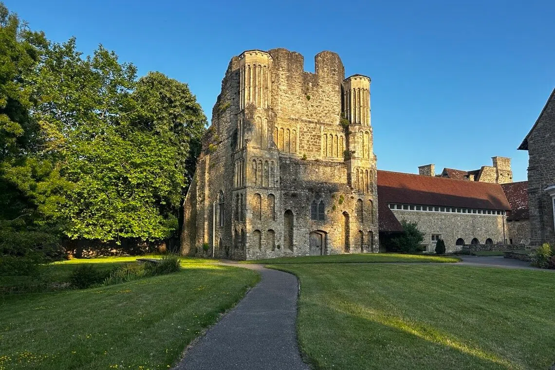 The western end of the Norman abbey church of St Mary's Abbey, probably completed towards the end of the 12th century.