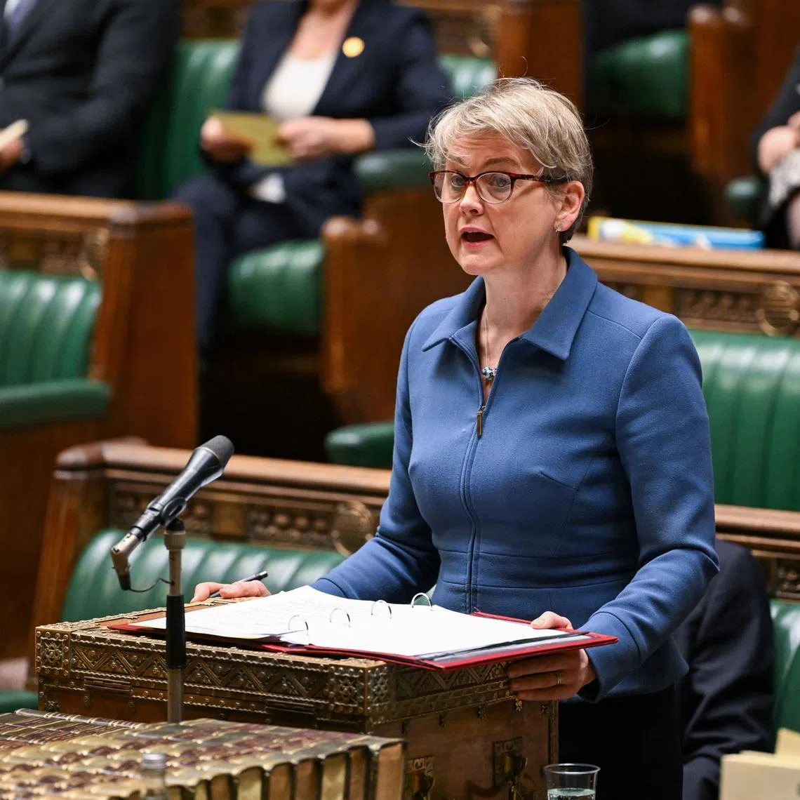 British Foreign Secretary Yvette Cooper delivers a statement on Arctic Security, at the House of Commons in London, Britain, January 19, 2026.  © House of Commons/Handout via REUTERS