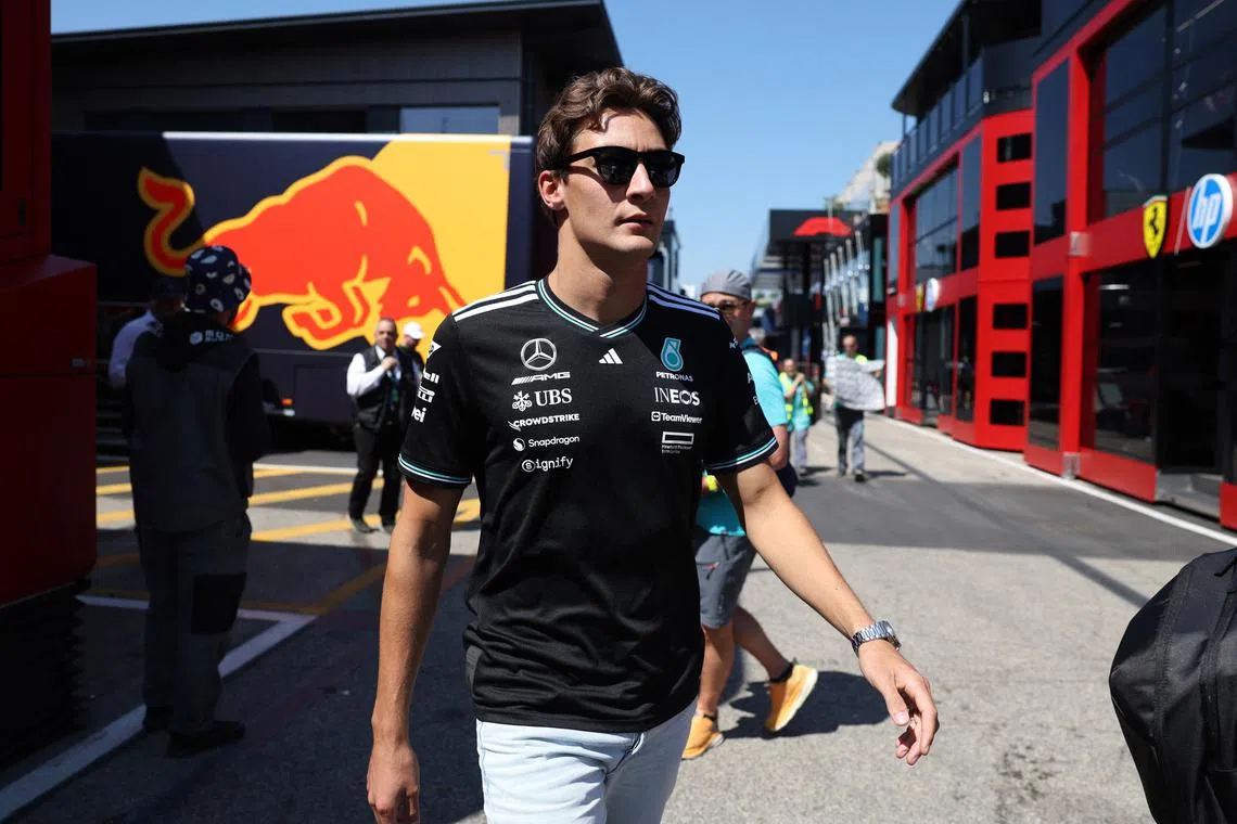 Formula One F1 - Emilia Romagna Grand Prix - Autodromo Enzo e Dino Ferrari, Imola, Italy - May 15, 2025 Mercedes' George Russell ahead of the Emilia Romagna Grand Prix REUTERS/Florion Goga