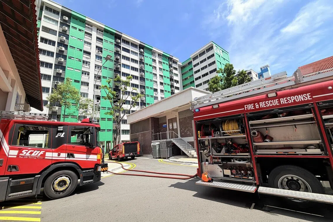 The SCDF extinguished the fire with two water jets.