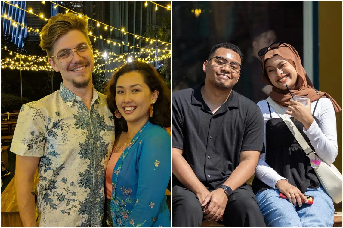 Wedded couple Matthew and Holly Way met online in 2018, while polytechnic sweethearts Shahrukh Irfan and Nadiya Nabilah had their first study date at McDonald's.