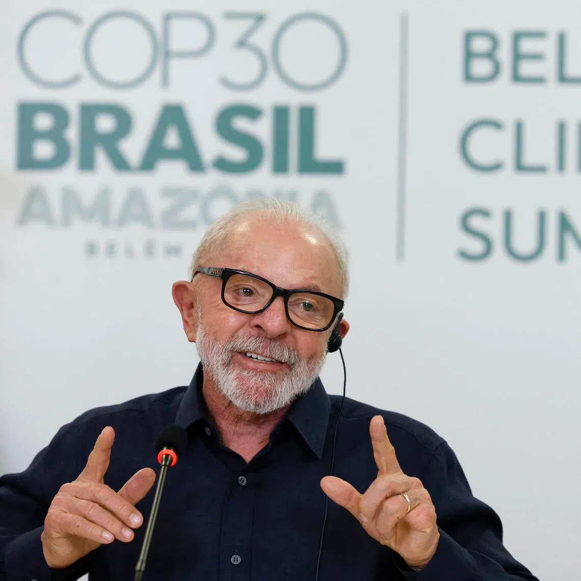 Brazilian President Luiz Inacio Lula da Silva speaks during an interview ahead of the COP30 Climate Summit in Belem, on Nov 4, 2025. PHOTO: EPA