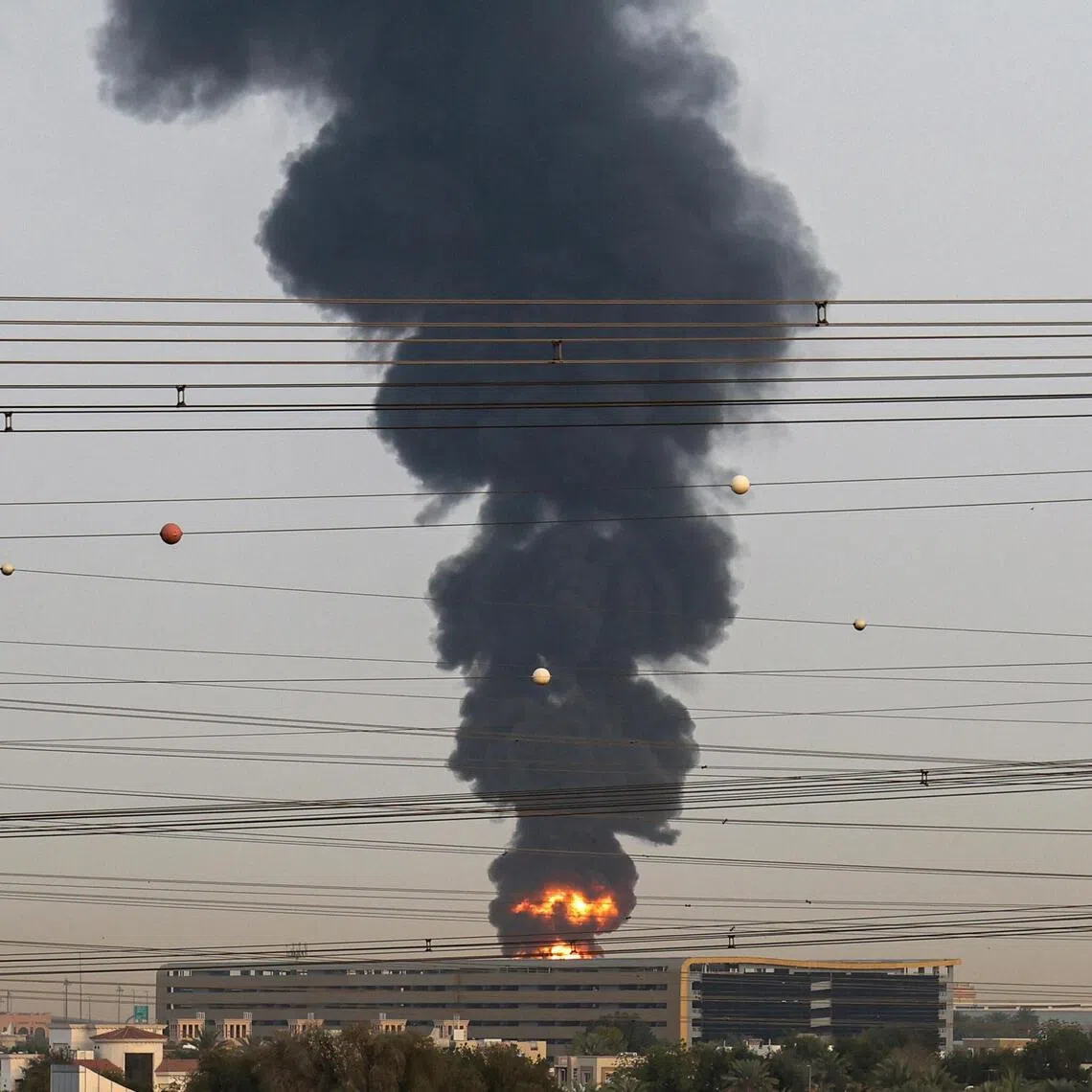 Smoke rising near Dubai International Airport on March 16. Tehran has launched waves of missiles and drones at Gulf states.