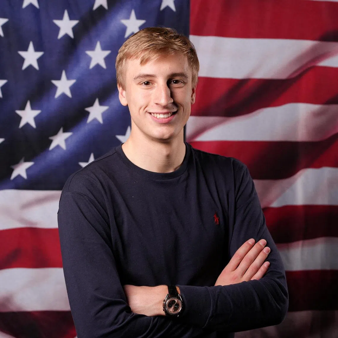 Milan-Cortina D'Ampezzo 2026 Winter Olympic Games - Long Track speed skater Jordan Stolz of the U.S. poses for a photograph at the Team USA Media Summit in Manhattan in New York City, U.S., October 28, 2025. REUTERS/Adam Gray