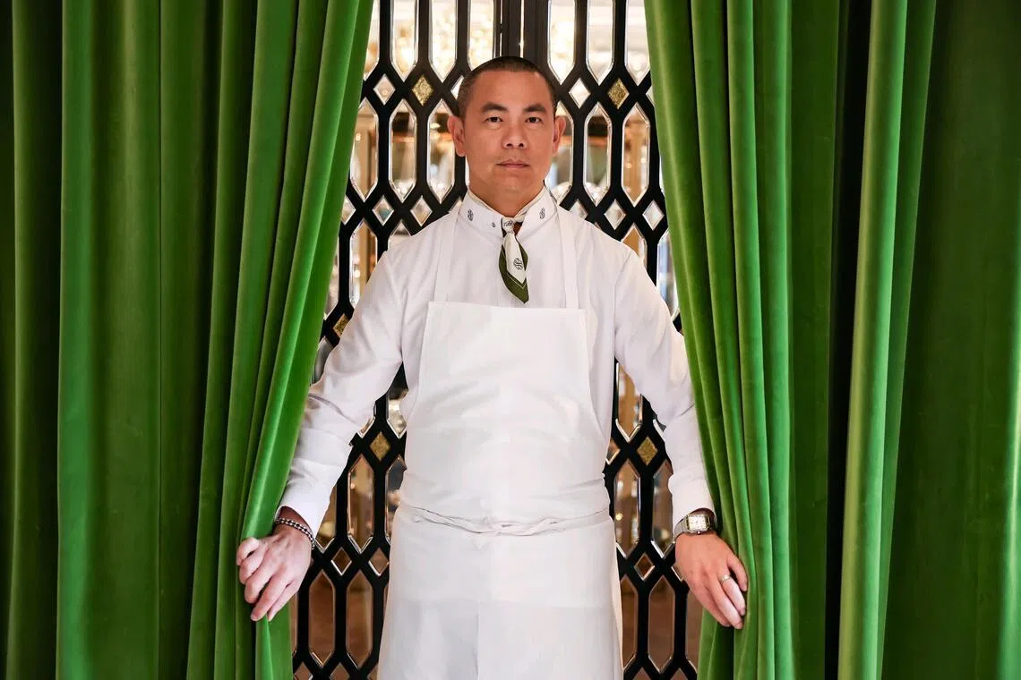 Profile of chef Andre Chiang, 50, outside his restaurant, 1887, at Raffles Hotel on March 27, 2026. ST PHOTO: BRIAN TEO