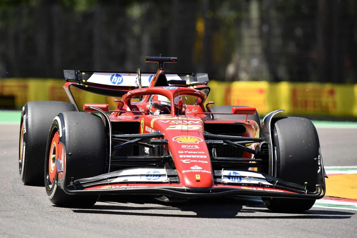 Ferrari's Charles Leclerc was fastest in both practice sessions in his upgraded car.