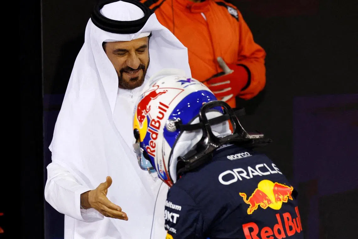FIA president Mohammed Ben Sulayem at the Bahrain Grand Prix on March 1.